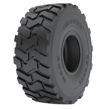MA02F earthmoving tyre for scrapers, graders, and articulated dump trucks (ADT), providing durability and optimal traction in harsh working environments.